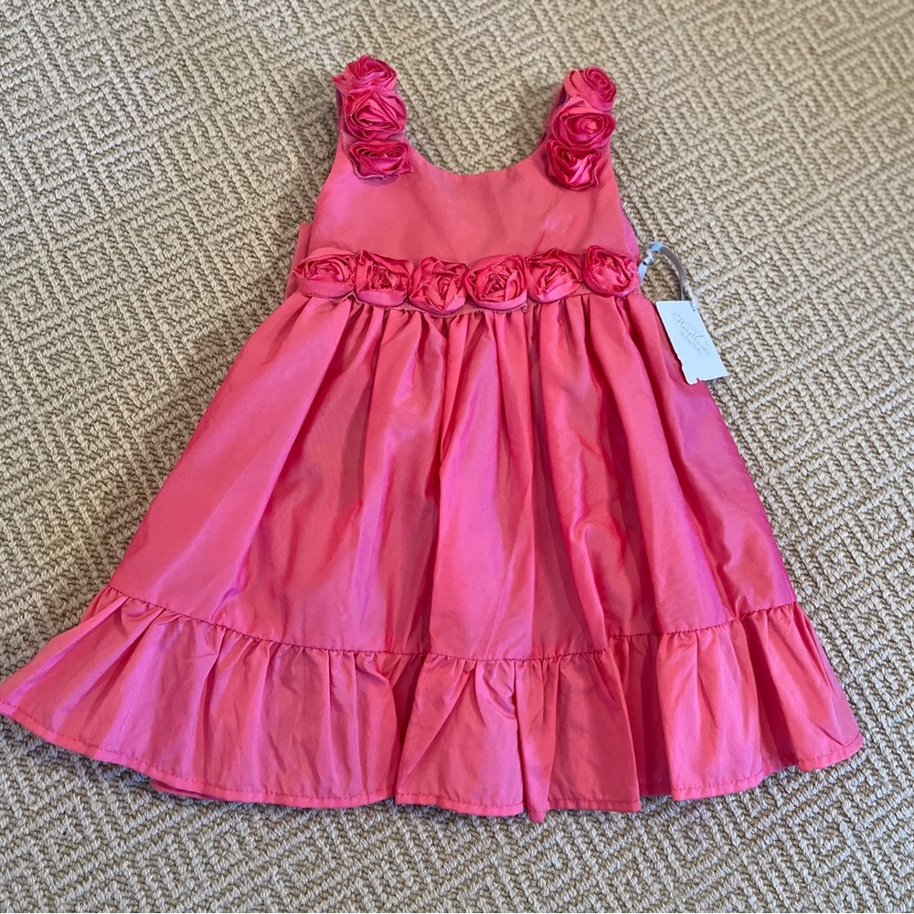 Heirloom dress- size 18 M- pink with roses